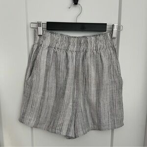 Gentle Fawn High Waist Striped Gray Shorts